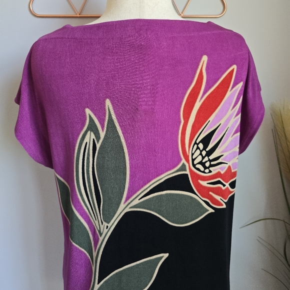 Chico's, New, The Travelers Placed Floral Tunic Jersey Knit Shirt, Size Large - Picture 8 of 12